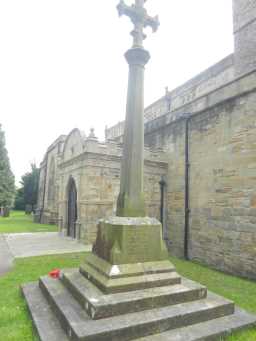 Oblique view of back face of Brancepeth War Memorial May 2016